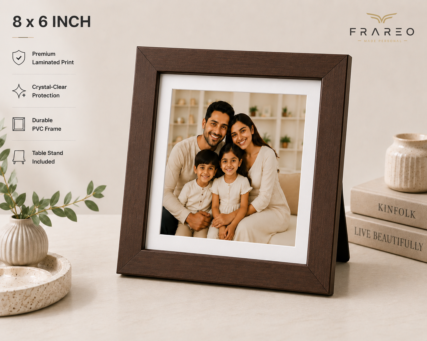 Personalized Photo Frame - Rustic Brown